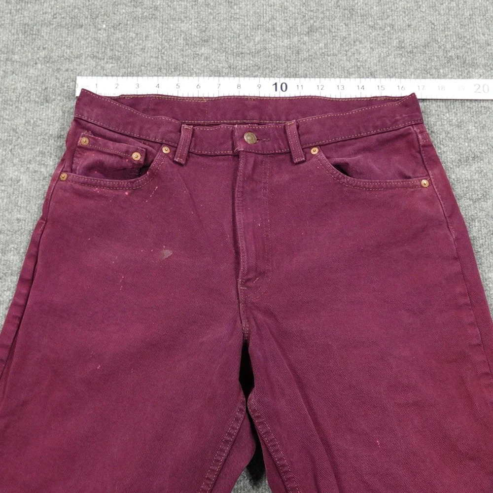 Vintage Levi's 554 Jeans Mens 34x30 Purple Straight Leg Made in USA Plum 90s